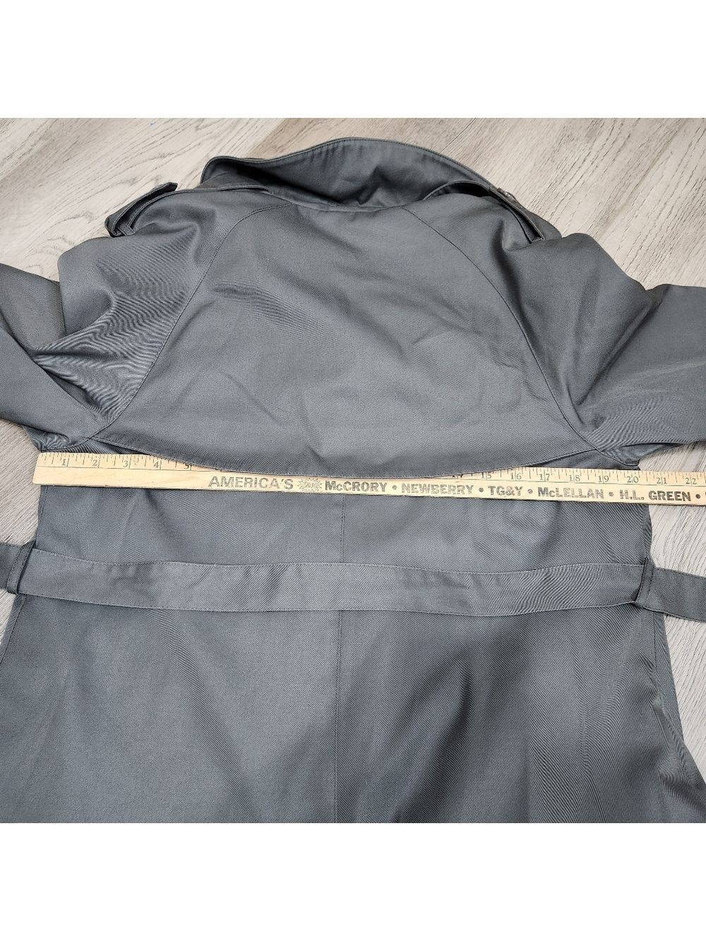 Vintage Hudson Bay Dark Grey Removable Liner Trenchcoat Size 12 - Picture 15 of 16